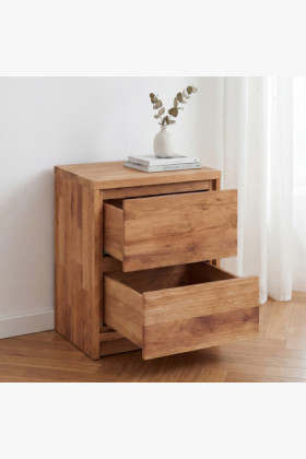 Vad tölgy éjjeliszekrény 2 fiókkal, kompakt méretű, soft-close